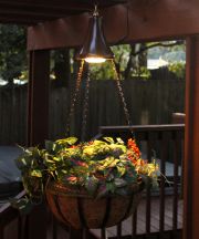 Hanging Solar Spotlight with Planter Basket