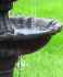 2 Tiered Solar On Demand Fountain Birdbath in Black