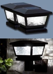 Set of 2 Black Fairmont Post Cap or Wall Solar Lights