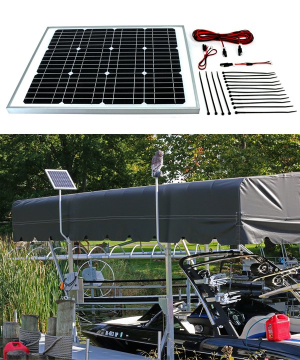 30w 24v Solar Marine and Boat Lift Charging Kit
