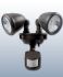 Solar Powered Dual Head Security Spot Lights Bronze