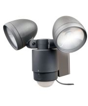 Bright Dual-Head Solar Spotlight Dark Bronze