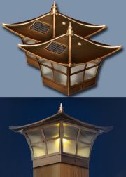 Set of 2 Copper Ambience Post Caps Solar Lights