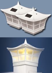Set of 2 Ambience Post Caps Solar Lights in White