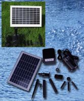 Solar Pump and Panel Kit With Battery Pack, LED Light and Remote - 80" Head