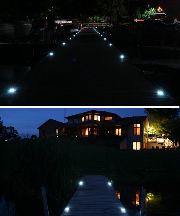 marine grade aluminum solar deck or dock light