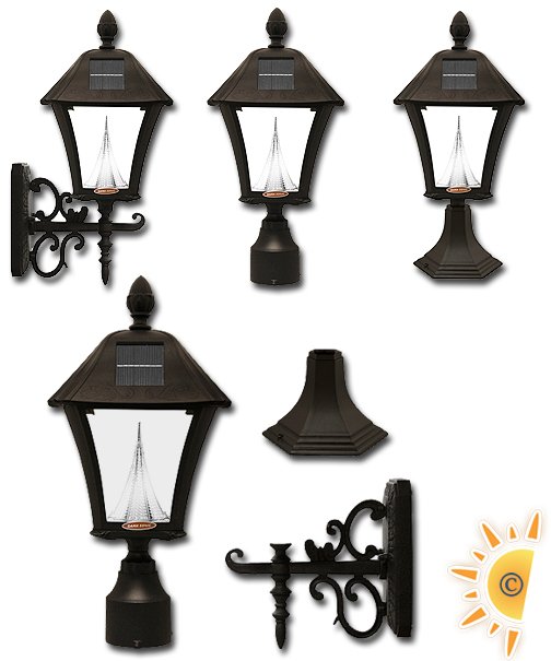 Baytown Solar Lamp in Black with 3 Mounting Options