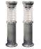 Pair of EZ-Anchor Bollard Solar Lamps in Silver