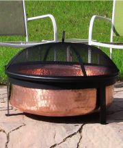 Hammered Copper Fire Pit with Stand