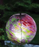 Hanging Solar Gazing Ball Pink and Green