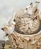 Tabletop Fountain Distressed Ivory Pots with Birds
