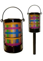 Pair of Modern Color Striped Lanterns