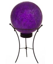 Purple Mosaic Solar Gazing Ball with Stand