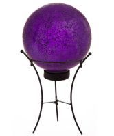 Purple Mosaic Solar Gazing Ball with Stand
