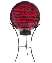 Ruby Red Solar Gazing Ball with Stand