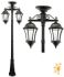 Victorian Solar Lamp Post with Downward Hanging Lanterns