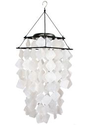 Capiz White Diamond Chime with Solar Light