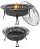 Diamond Weave Large Patio Fire Pit with Spark Screen