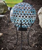 Geometric Sphere Solar Gazing Ball with Stand