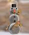 Snowman Mesh Bird Feeder with Solar Light