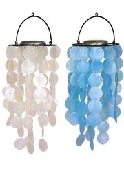 Capiz Solar Chime in Blue or White