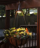 Pair of Hanging Solar Spotlights with Planter Baskets